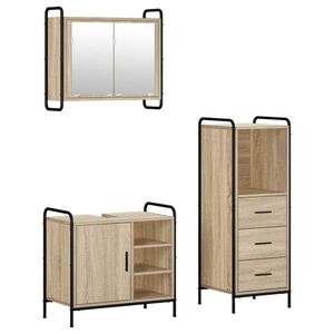 vidaXL Комплект шкафове за баня 3 бр. Дъб сонома 40 x 36 x 109,5 см
