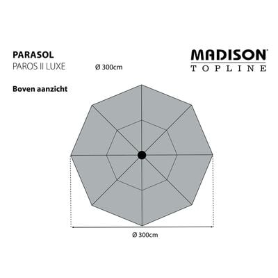 Madison Градински чадър Paros II Luxe, 300 см, светлосив