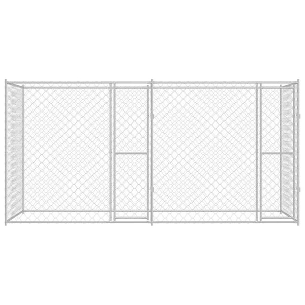 vidaXL Клетка за куче Сребрист 400 x 200 x 200 см