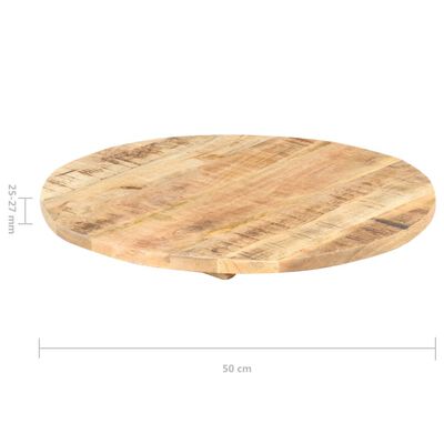 vidaXL Плот за маса, мангово дърво масив, кръгъл, 25-27 мм, 50 cм