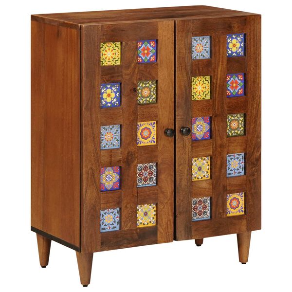 vidaXL Служебен шкаф Орех 60 x 33 x 75 cm Солидно мангово дърво