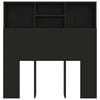 vidaXL Табла за легло тип шкаф, черна, 100x19x103,5 см