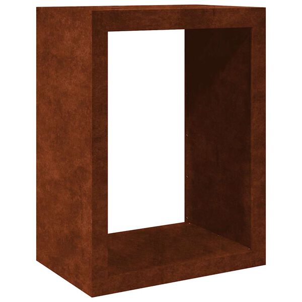 vidaXL Стойка за дърва за огрев 60x40x80 cm Патинираща стомана