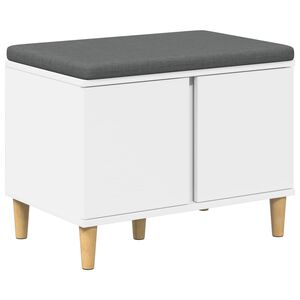 vidaXL Пейка за коридор с възглавница с врата Бяло 60 x 38 x 46 см