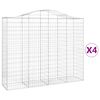 vidaXL Габионни кошници арка 4 бр 200x50x160/180 см поцинковано желязо