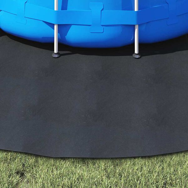 vidaXL Покривало за дъното на басейна Черно &Oslash; 306 см