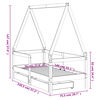 vidaXL Рамка за детско легло с чекмеджета, 70x140 см, бор масив