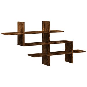 vidaXL Стенен рафт, опушен дъб, 124,5x18x60,5 см, инженерно дърво