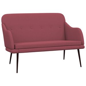 vidaXL Пейка, виненочервена, 110x76x80 см, текстил