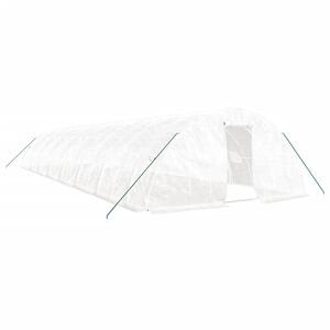 vidaXL Оранжерия със стоманена рамка бяла 80 м&sup2; 16x5x2,3 м