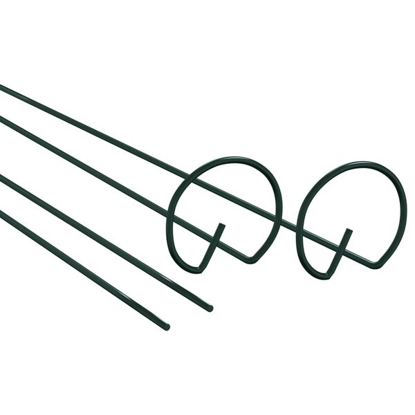 vidaXL Колове за градински растения 20 бр тъмнозелени 91 см стомана