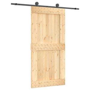 vidaXL Преплъзваща се врата 100 x 210 cm Естествено и черно