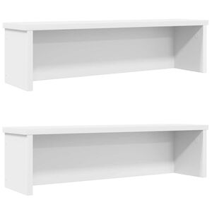 vidaXL Кухненски стелажи, стифиращи се 2 бр. Бели 50x15x16 см