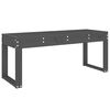 vidaXL Градинска пейка сива 110x38x45 см борово дърво масив