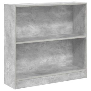 vidaXL Етажерка за книги, бетонно сива, 80x24x75 см, инженерно дърво