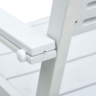 vidaXL Градински столове, 4 бр, бели, HDPE, имитация на дърво