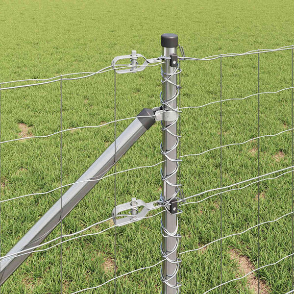 vidaXL Ограда с пост Сребрист 1 x 25 m Стомана