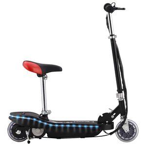 vidaXL Детска тротинетка със седалка и LED, 120 W, черна