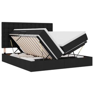 vidaXL LED легло за съхранение с матрак Черно 180 x 200 cm Текстил