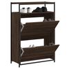 vidaXL Шкаф за обувки, кафяв дъб, 75x34x112 см, инженерно дърво