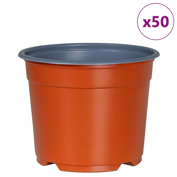 vidaXL Цветна саксия 50 pcs Теракота &Oslash; 15 x 12.5 см Пластмаса