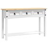 vidaXL Крайна масичка с чекмедже Corona Бяло 114 x 34,5 x 73 см