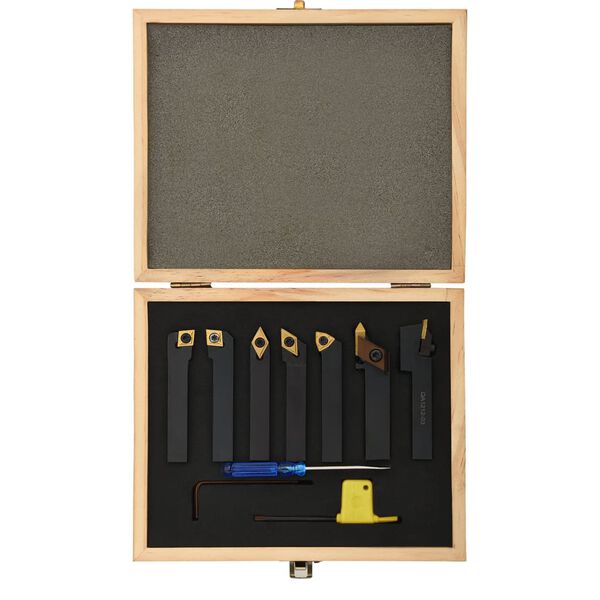 vidaXL Комплект индексируеми стругарски длета, 12 бр, 12x12 мм, 80 мм