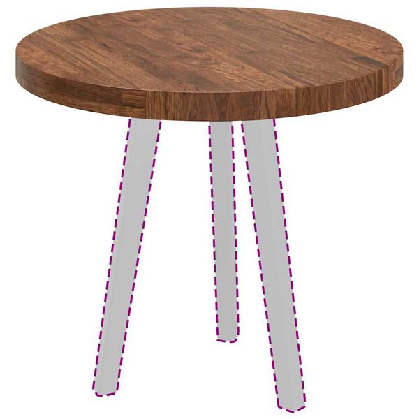 vidaXL Топ за маса Тъмнокафяв Ø 60 x 4 cm Солидно дъбово дърво