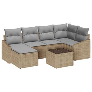 vidaXL Комплект за хранене в градината 7 pcs Бежов и Светло Сив