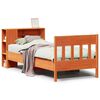 vidaXL Легло с етажерка за книги, без матрак, 100x200 см, бор масив