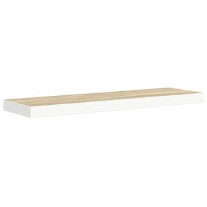 vidaXL Окачен стенен рафт, дъб и бяло, 90x23,5x3,8 см, МДФ