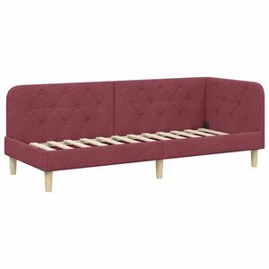 vidaXL Ъглова рамка за легло Виненочервен 80 x 200 cm текстил