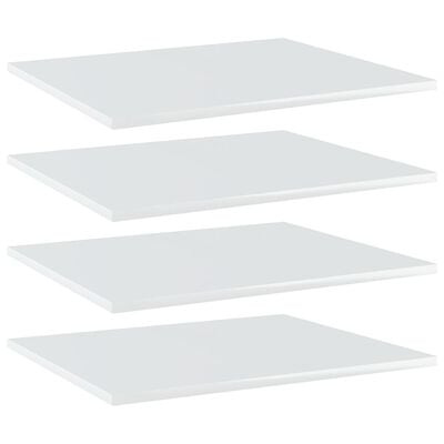 vidaXL Рафтове за етажерка, 4 бр, бял гланц, 60x50x1,5 см, ПДЧ