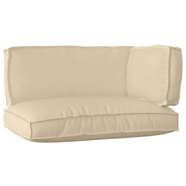 vidaXL Комплект възглавници за палет 3 pcs Бежово Оксфордска тъкан