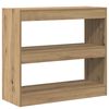 vidaXL Библиотека/разделител за стая, дъб артизан, 80x30x72 см