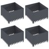 vidaXL Ограда за трева 4 pcs 60 x 60 x 35 cm Стомана Антрацит