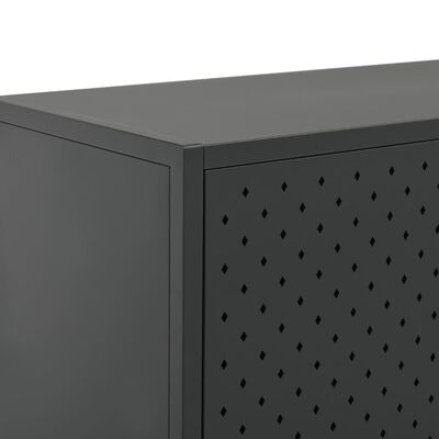 vidaXL Висок шкаф, антрацит, 80x35x100 см, стомана