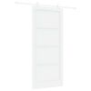 vidaXL Преплъзваща се врата 93 x 211 cm Инженерна дървесина Бяло