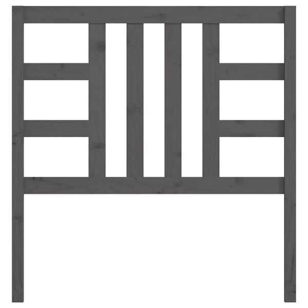 vidaXL Горна табла за легло, сива, 96x4x100 см, бор масив