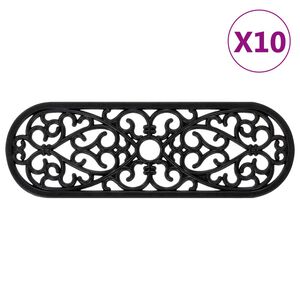 vidaXL Постелки за стъпала 10 бр 25x75 см гума