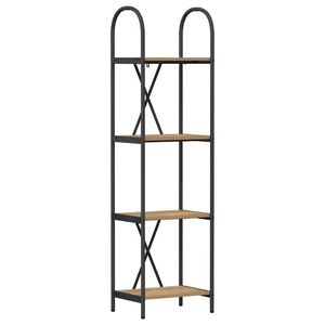 vidaXL Рафт за книги 4 нива 40 x 30 x 146 см Инженерна дървесина Дъб