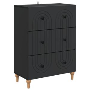 vidaXL Чекмеджетен шкаф Черно 66 x 34,5 x 90 см Инженерна дървесина