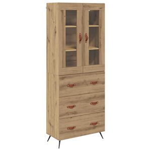 vidaXL Висок шкаф с рафт 2 бр. Дъб 69,5 x 34 x 180 см