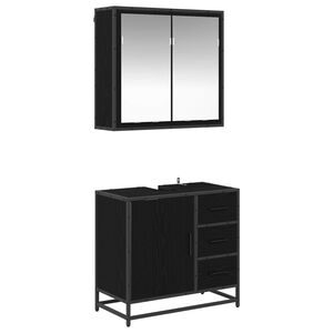 vidaXL Комплект мебели за баня 2 бр. Черния дъб 65 x 33 x 60 см