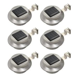 vidaXL Градински соларни лампи, 6 бр, LED, кръгли, 12 см, бели