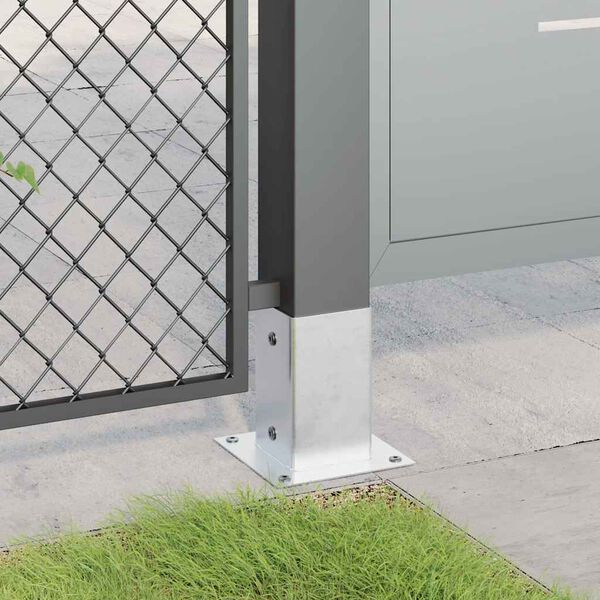 vidaXL Основи за стълбове квадрат 12 бр 81x81 мм поцинкована стомана