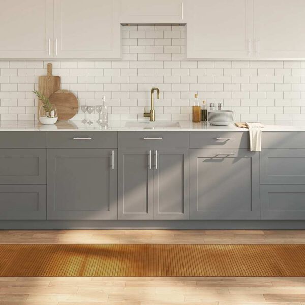 vidaXL Килим, правоъгълен, кафяв, 60x300 см, бамбук