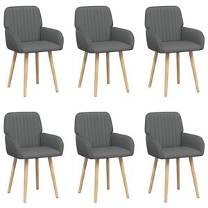 vidaXL Обедени столове 6 pcs Текстил Тъмносиво 56,5 x 50 x 87,5 см