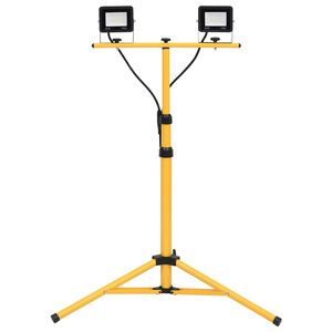 vidaXL LED прожектор със статив, 2x20 W, студено бяло