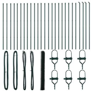 vidaXL Стълб за ограда. Зелен